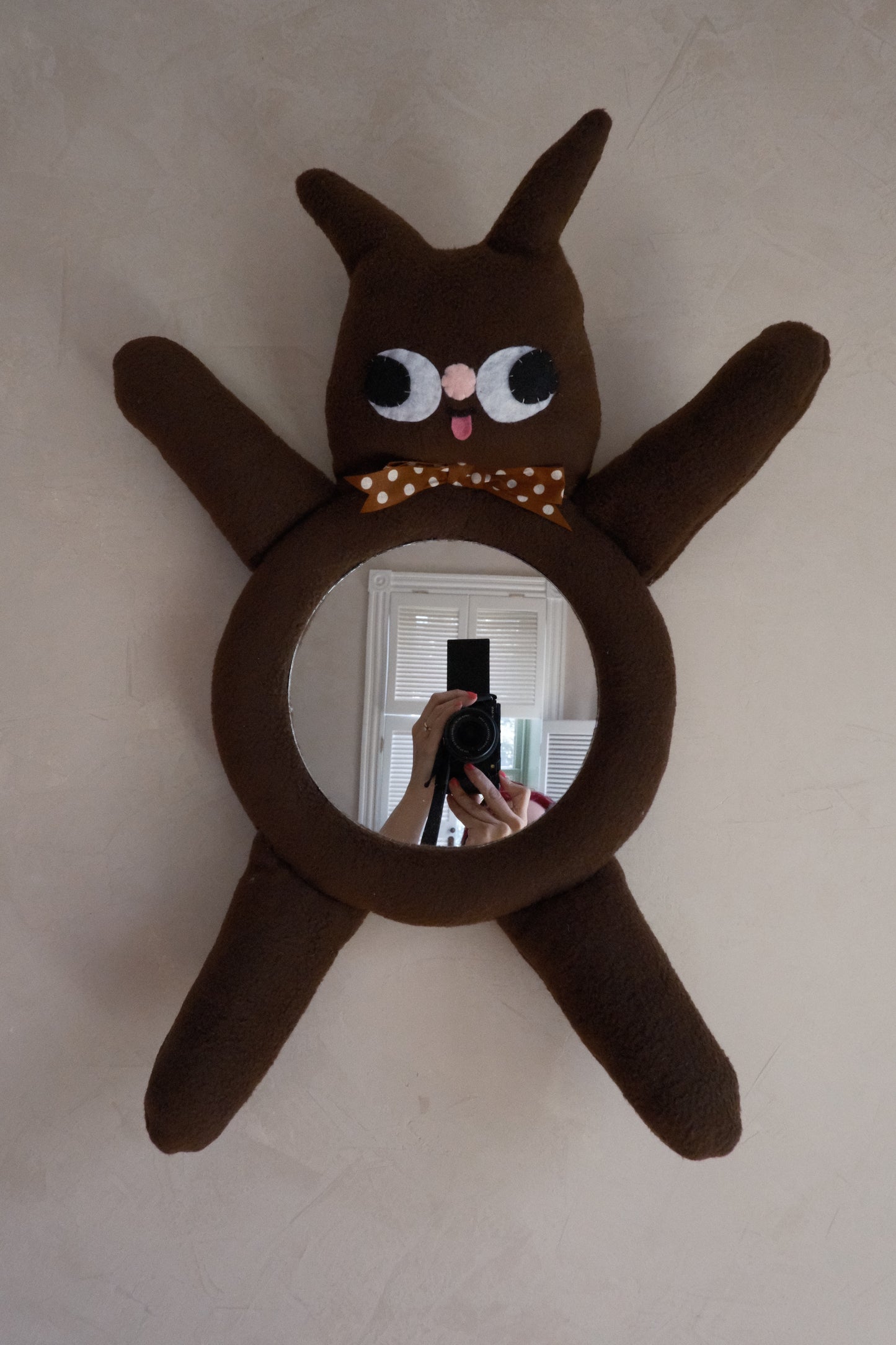 Choco Cheeky Cat • Clunky Picnic Plush Mirror