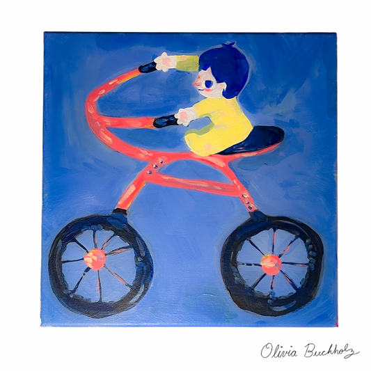 Baby on a Bicycle - Original Painting