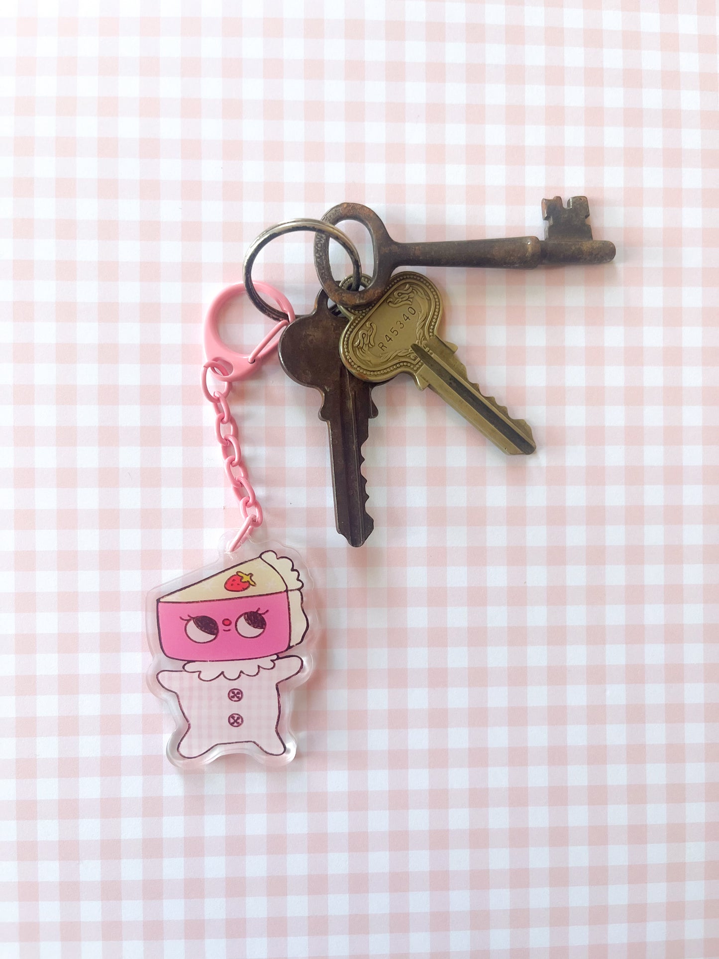 Strawberry Short Cake Keychain