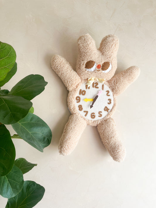 Teddy Plushie Friend Functional Analog Clock - New Smaller Size