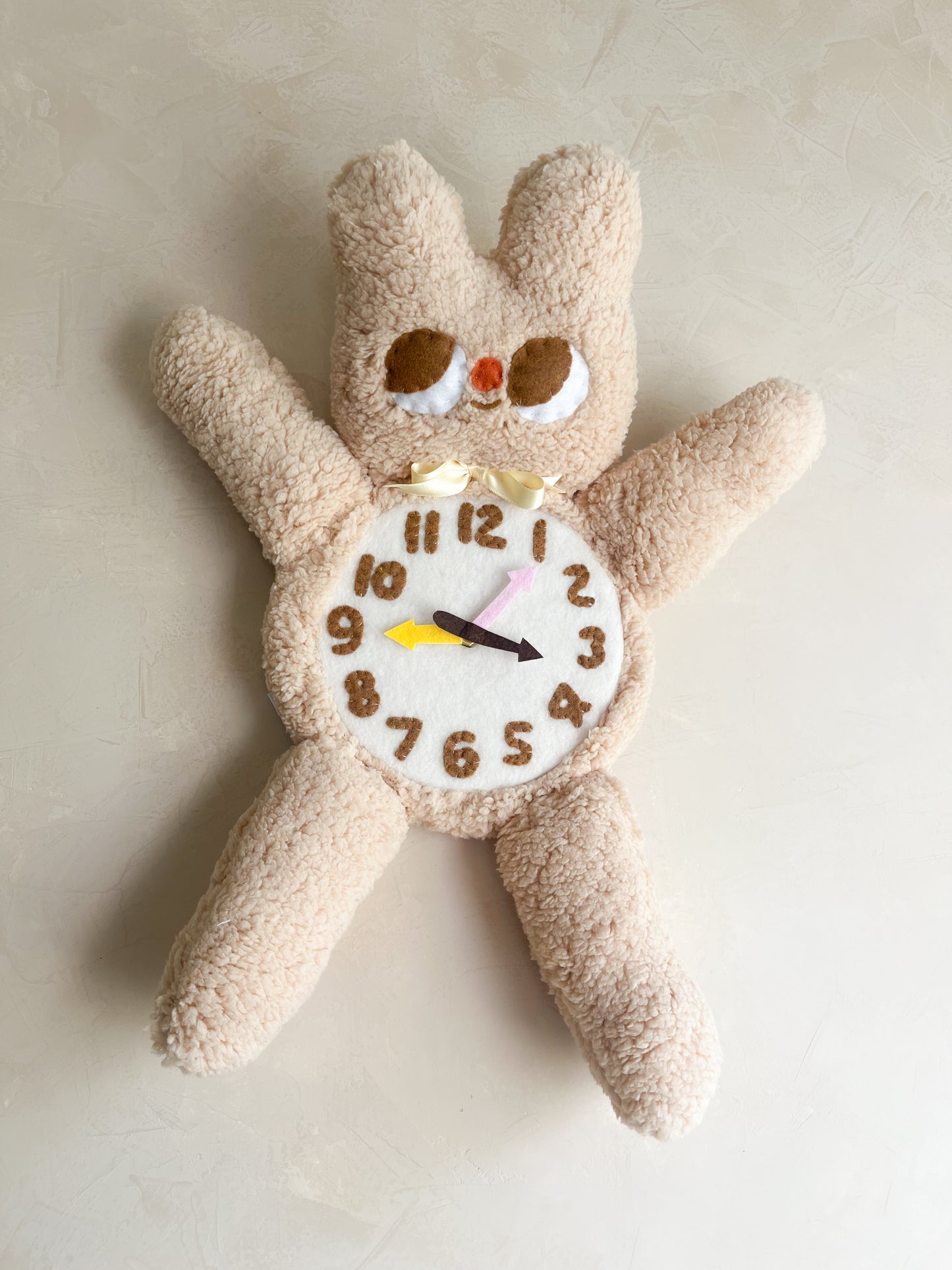 Teddy Plushie Friend Functional Analog Clock - New Smaller Size