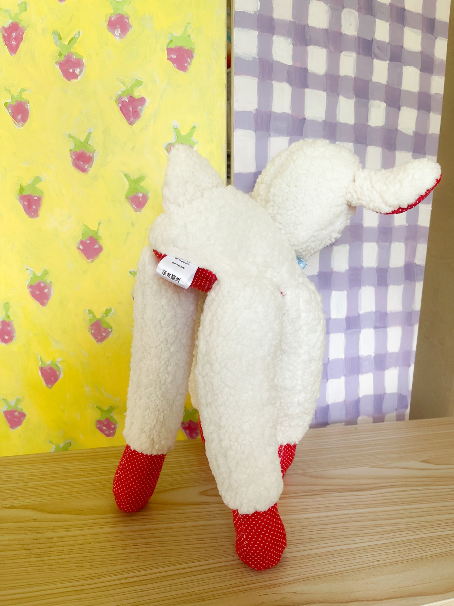 Red Polka Dot Leggie Lamb - Clunky Plush Collectible