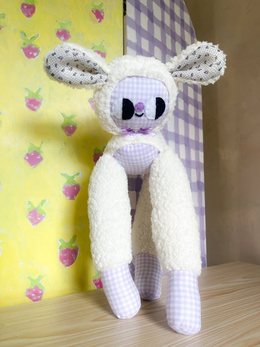 Lavender Gingham Leggie Lamb - Clunky Plush Collectible