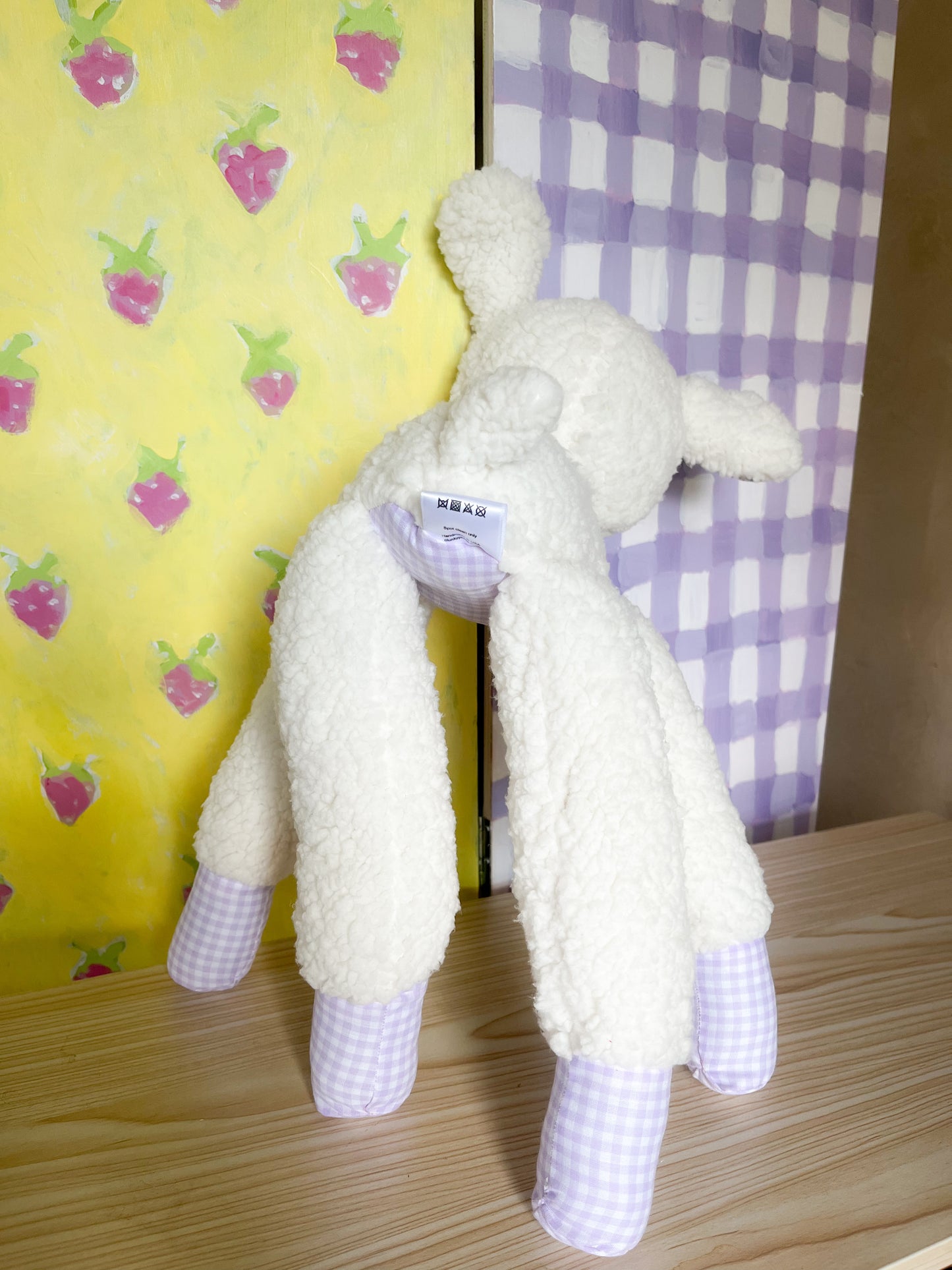 Lavender Gingham Leggie Lamb - Clunky Plush Collectible