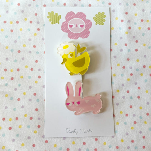 Duckie & Bunnie- #33 Hair Clip Set