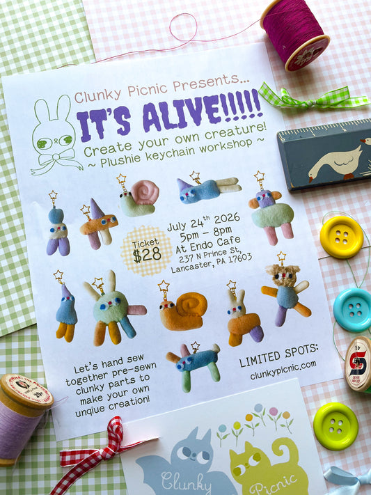 07/24 ~ IN-PERSON EVENT TICKET: ENDO CAFE *CREATE YOUR OWN CREATURE KEYCHAIN*