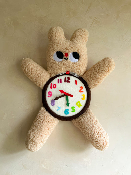 TEDDY! Plushie Friend Functional Analog Clock - New Smaller Size
