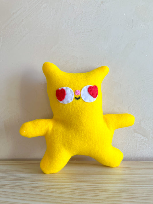 Heart Eye Gooby Cat #3 - Clunky Plush Collectible