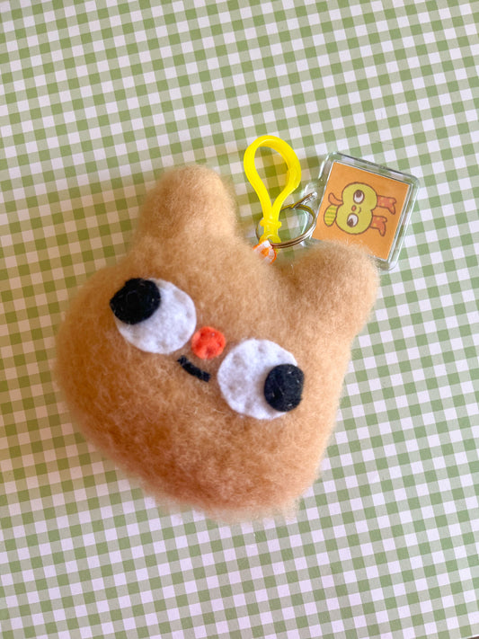 Honey Bear #3 - Clunky Plush Keychain & Acrylic Keychain Combo