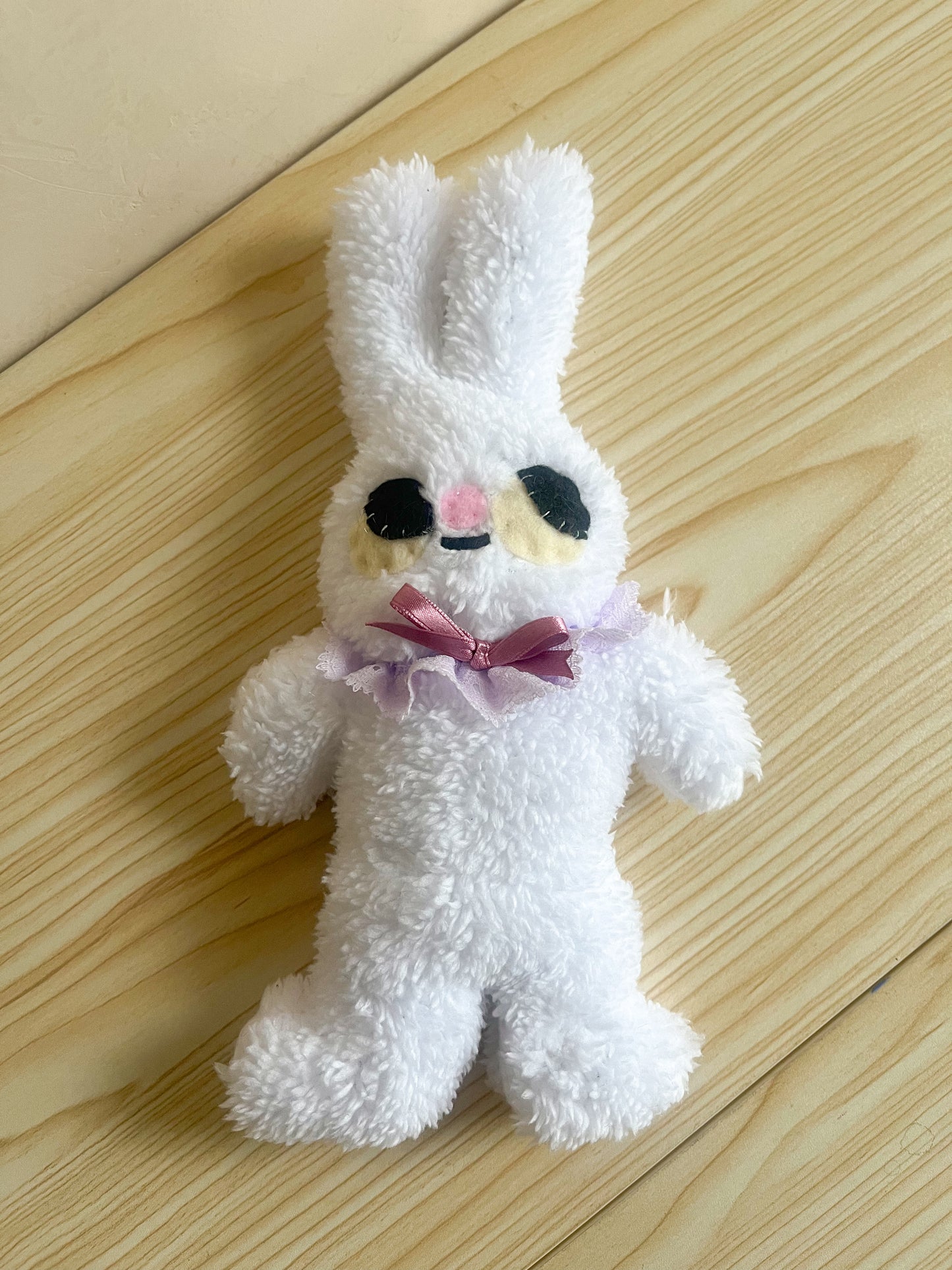 spring phoebe bunny with lavender lace #1 - Clunky Plush Collectible