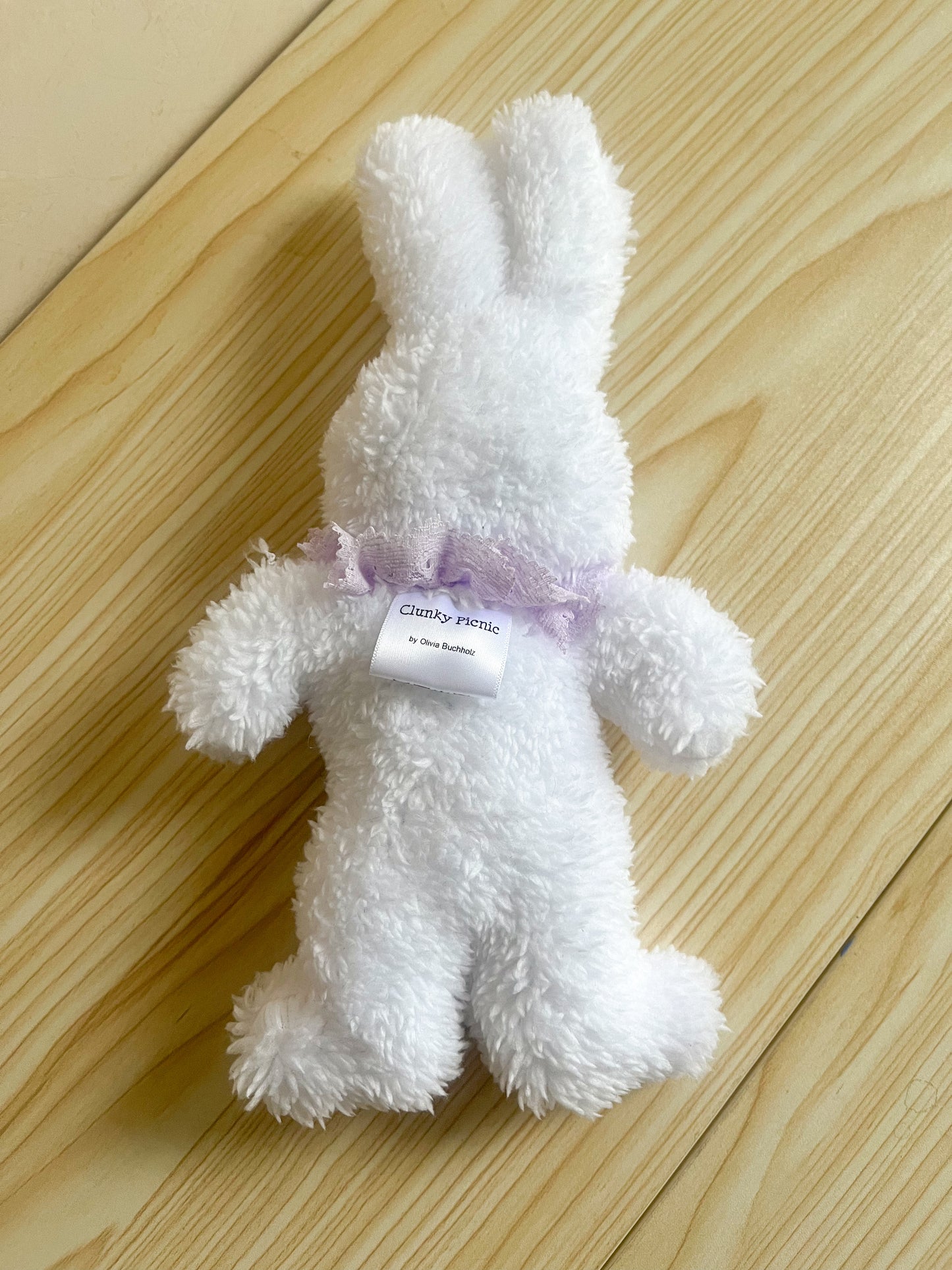 spring phoebe bunny with lavender lace #1 - Clunky Plush Collectible