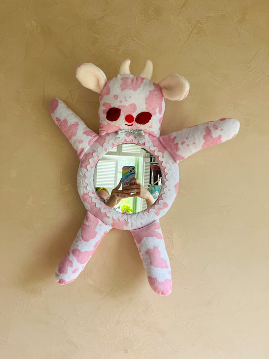 Pinkie Cow - Clunky Picnic Plush Mirror