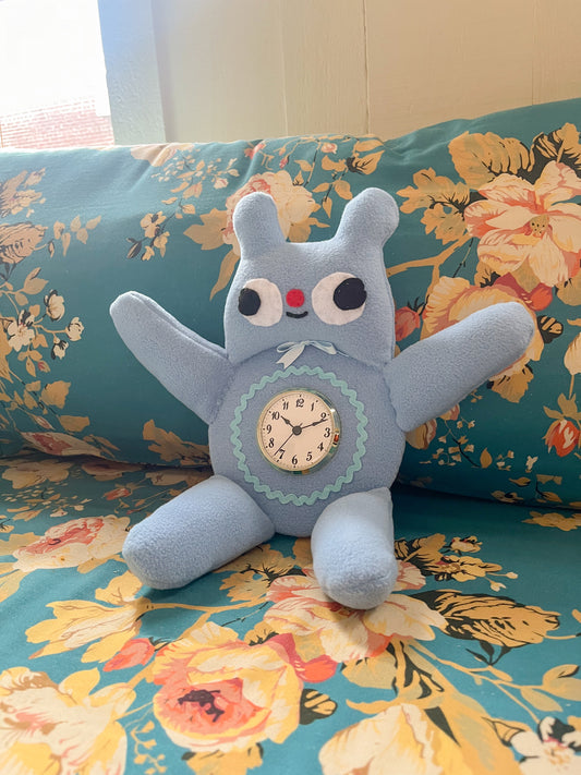 Baby Blue Plushie Friend Clock
