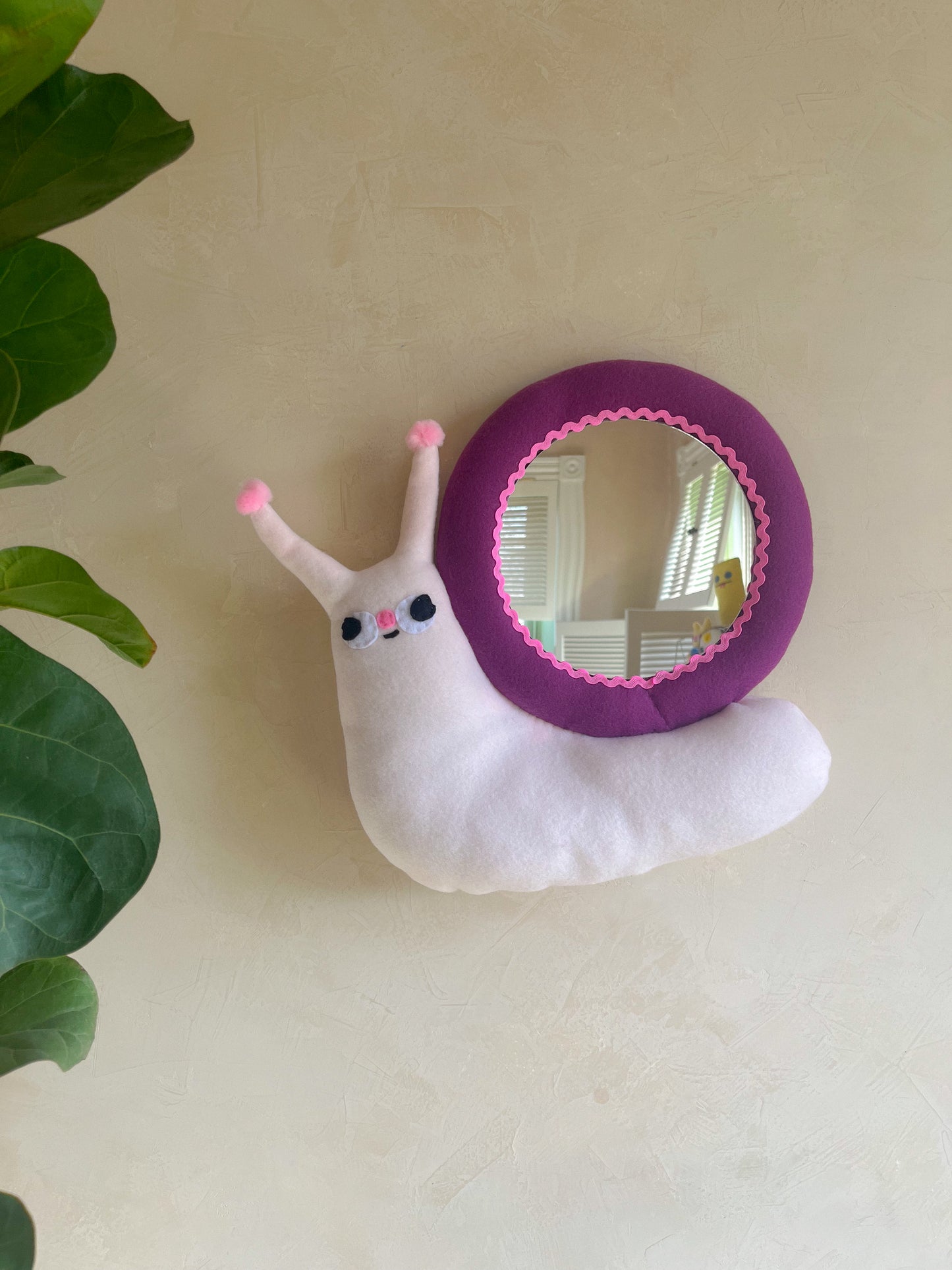 Pink Snail • Clunky Picnic Plush Mirror