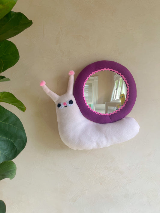 Pink Snail • Clunky Picnic Plush Mirror