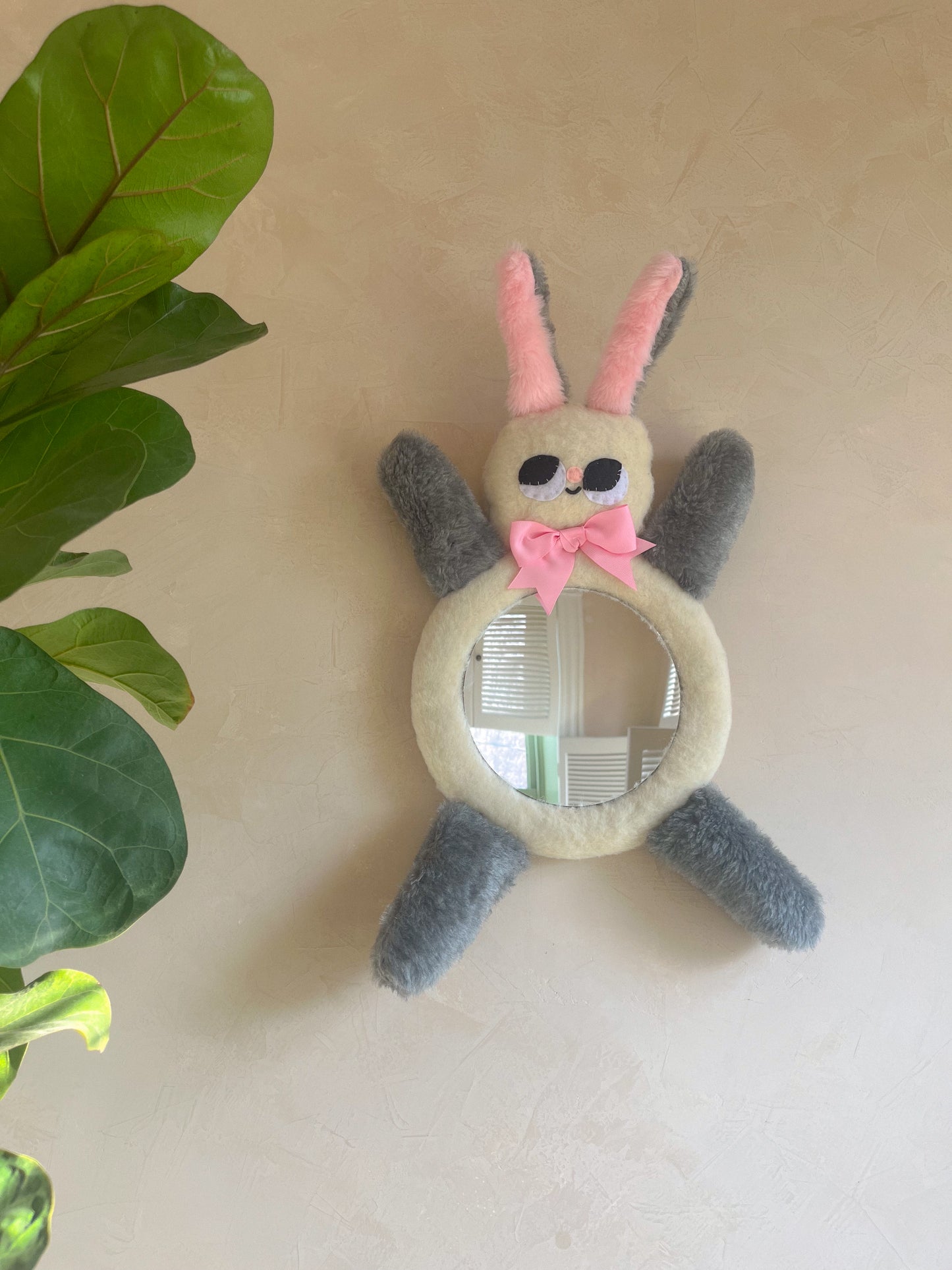 Grey Rabbit • Clunky Picnic Plush Mirror
