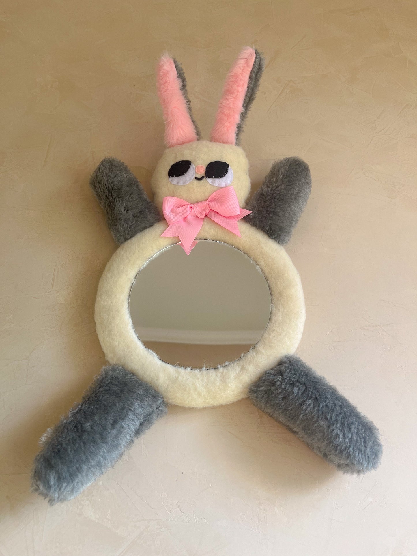Grey Rabbit • Clunky Picnic Plush Mirror