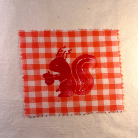 Baby Squirrel ~ Lino Print Patch