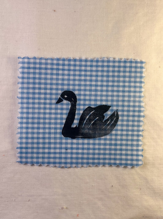 Swan ~ Lino Print Patch