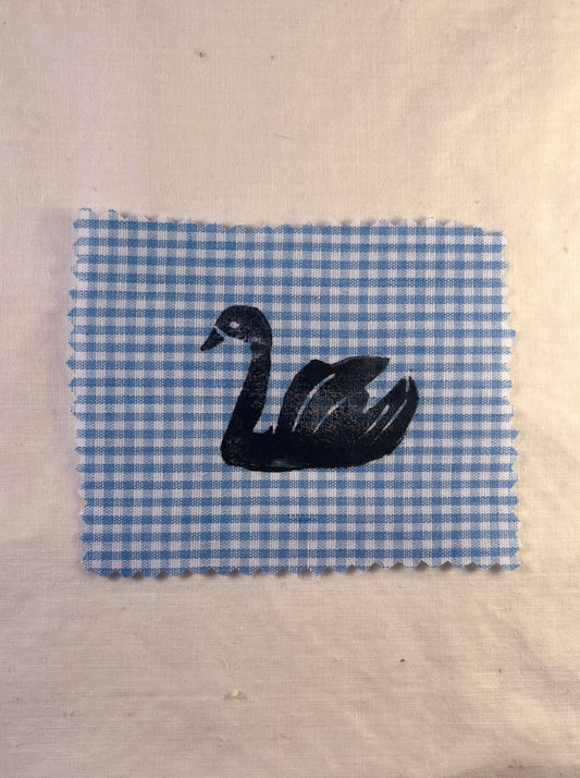 Swan ~ Lino Print Patch