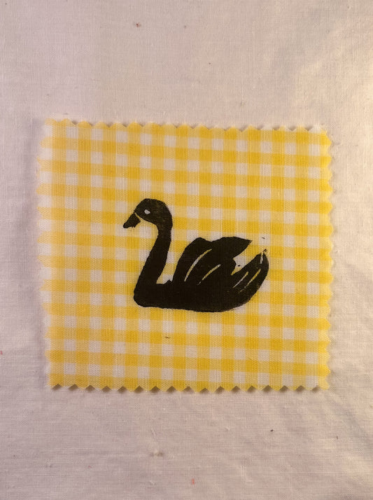 Swan ~ Lino Print Patch