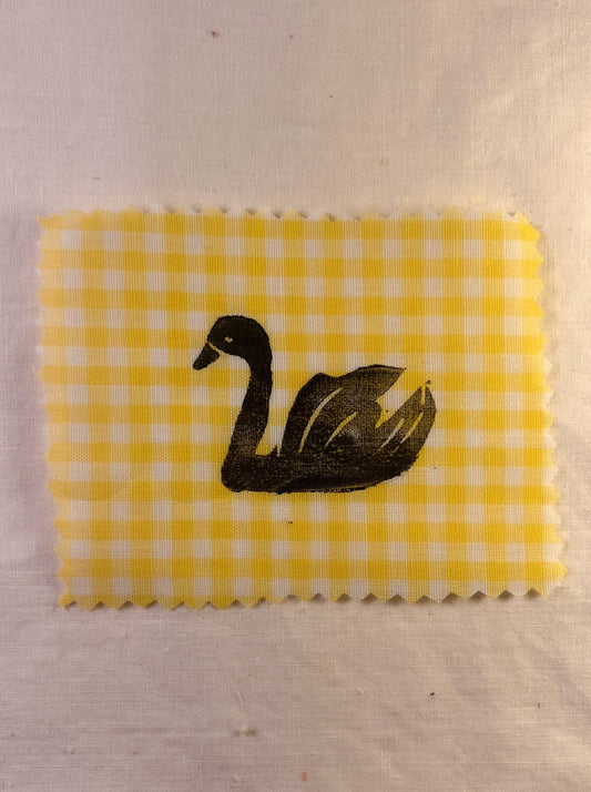 Swan ~ Lino Print Patch