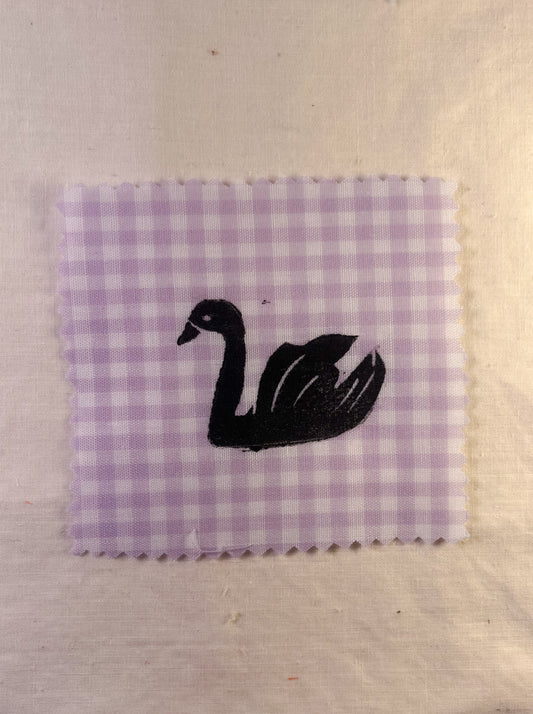 Swan ~ Lino Print Patch