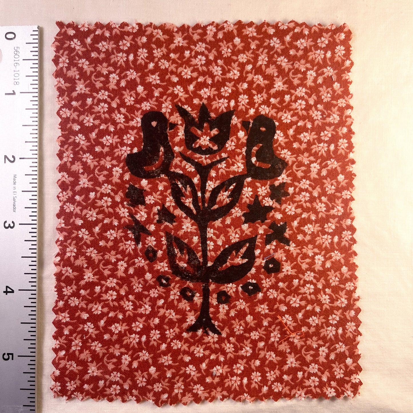 Spring Tulips ~ Lino Print Patch