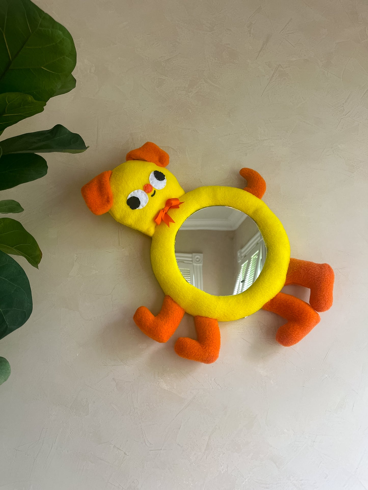 Mac & Cheese Doggie • Clunky Picnic Plush Mirror