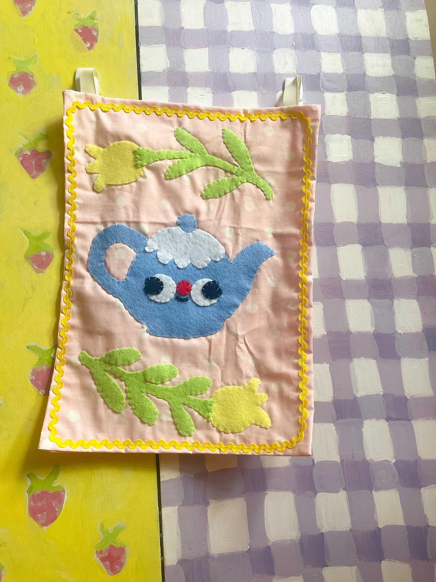 Teapot & Tulips ~ Clunky Wall Hanging