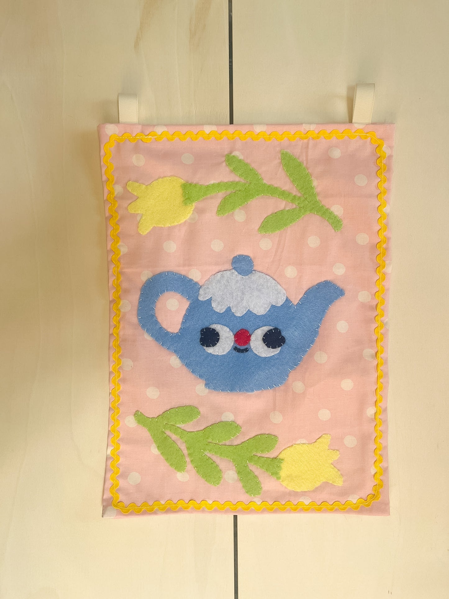 Teapot & Tulips ~ Clunky Wall Hanging