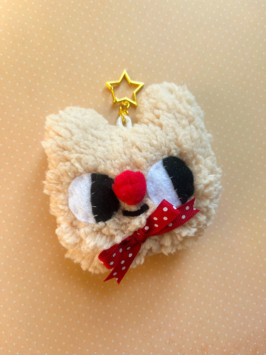 Circus Teddy #3 - Clunky Plush Keychain