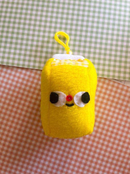 Banana Milk Carton - Clunky Plush Keychain
