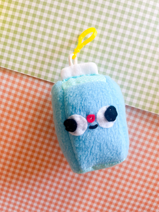 Blueberry Smoothie Carton - Clunky Plush Keychain