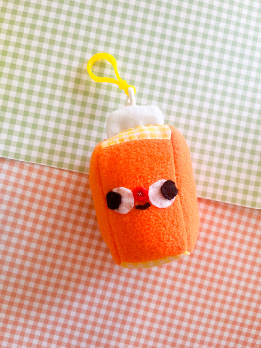 Orange Juice Carton - Clunky Plush Keychain
