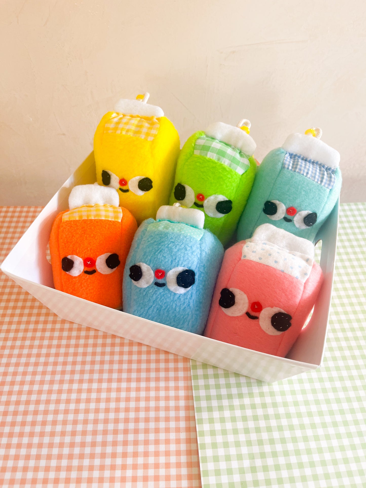 Orange Juice Carton - Clunky Plush Keychain