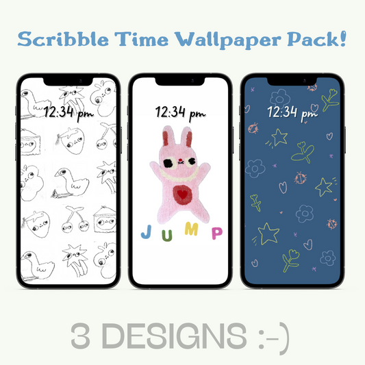 Scribble Time! Digital Download Phone Wallpaper Set