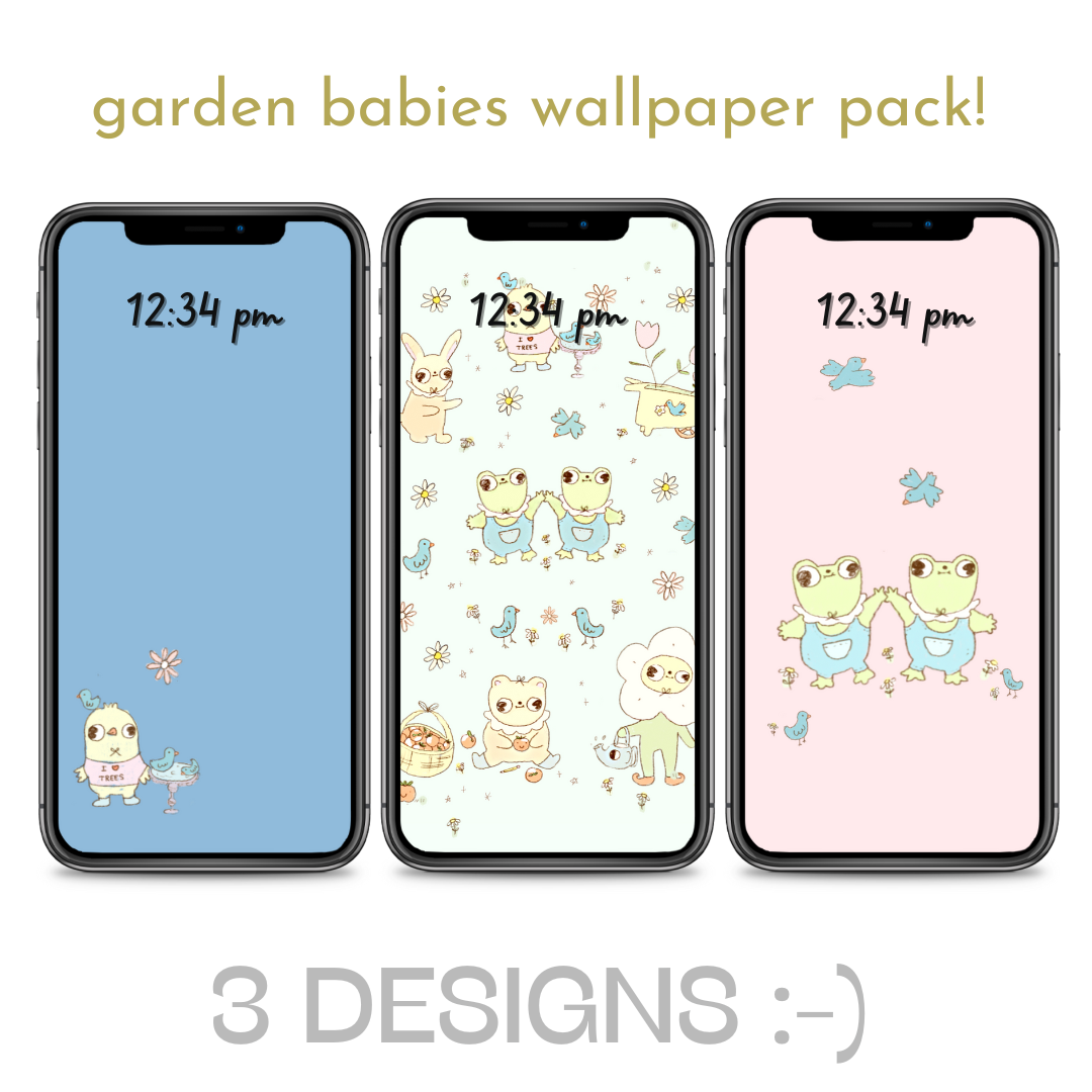 Garden Babies! Digital Download Phone Wallpaper Set