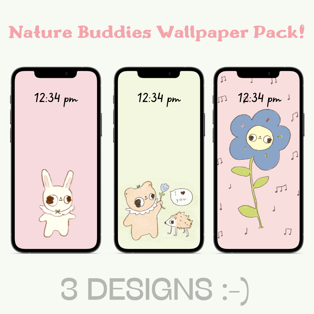 Nature Buddies! Digital Download Phone Wallpaper Set