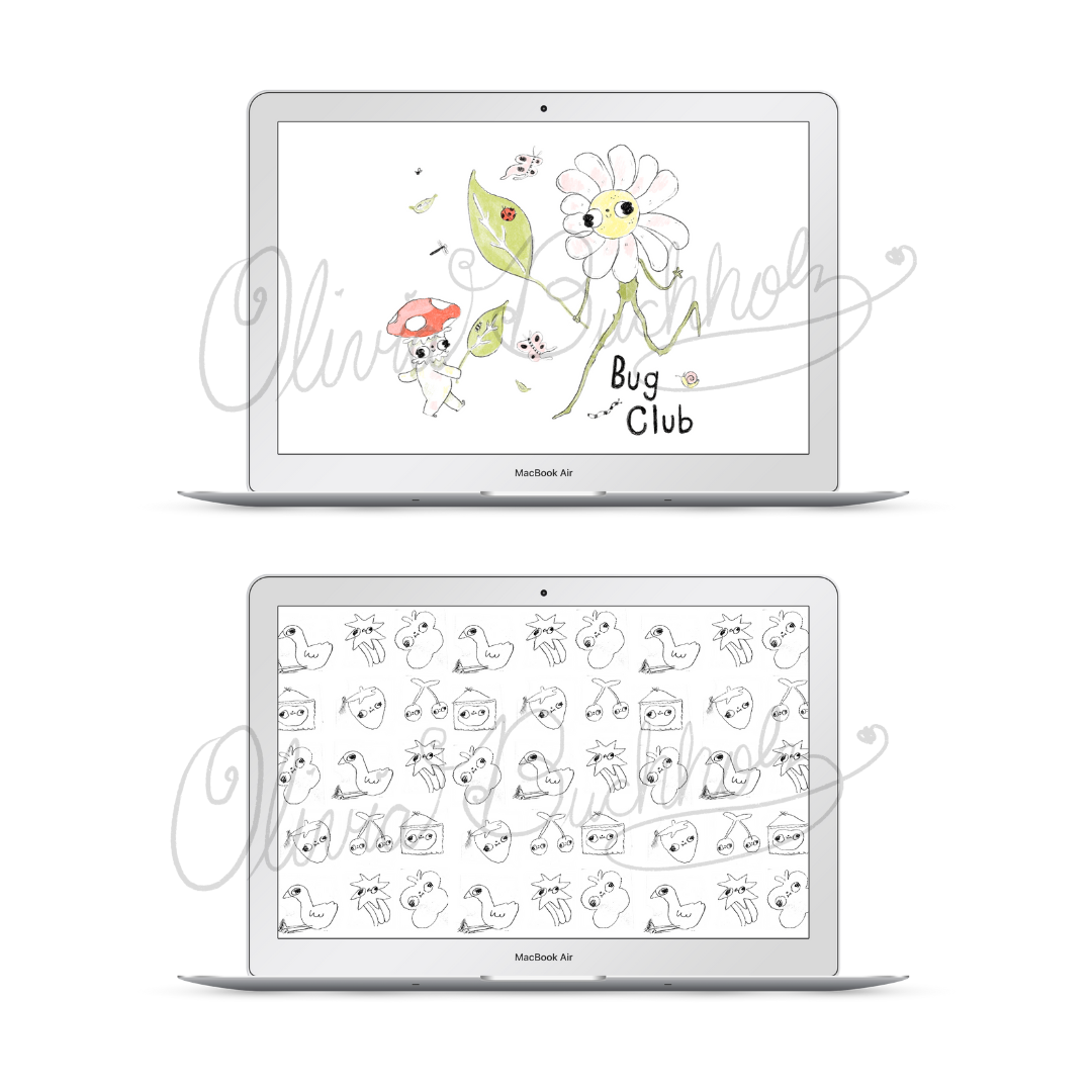 Bugs & Scribbles! Digital Download Desktop Wallpaper Set