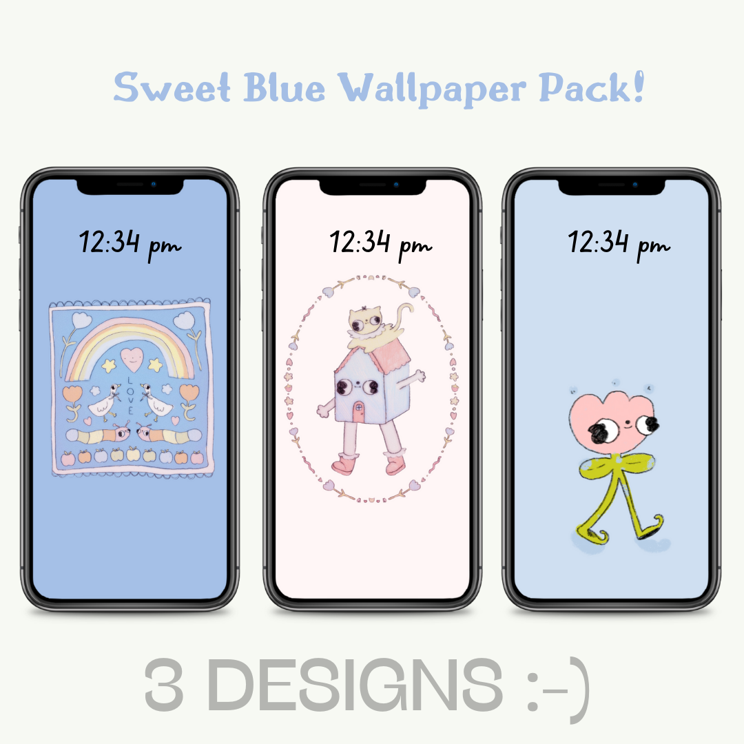 Sweet Blue! Digital Download Phone Wallpaper Set