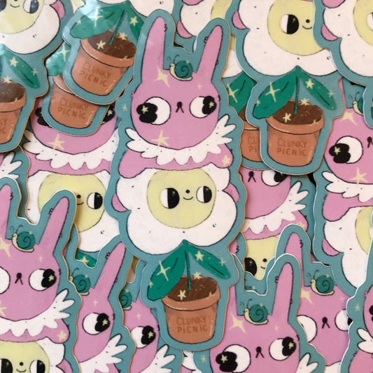 Snail Bunny Tower Sticker